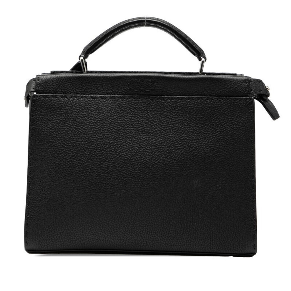 Fendi Selleria Peekaboo Fit Handbag Black Leather